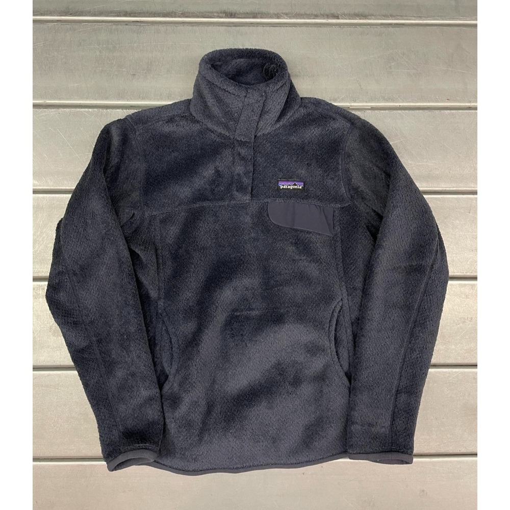 Patagonia Fleece Sweater Womens Medium Blue Re-Tool Snap-T Pullover Polartec